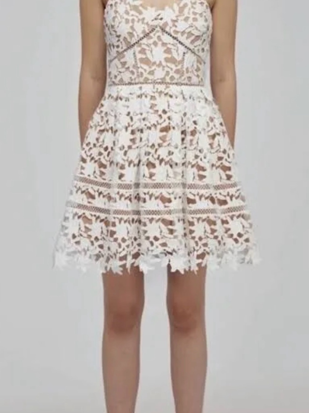 Self-Portrait White Lace Circle Skirt
